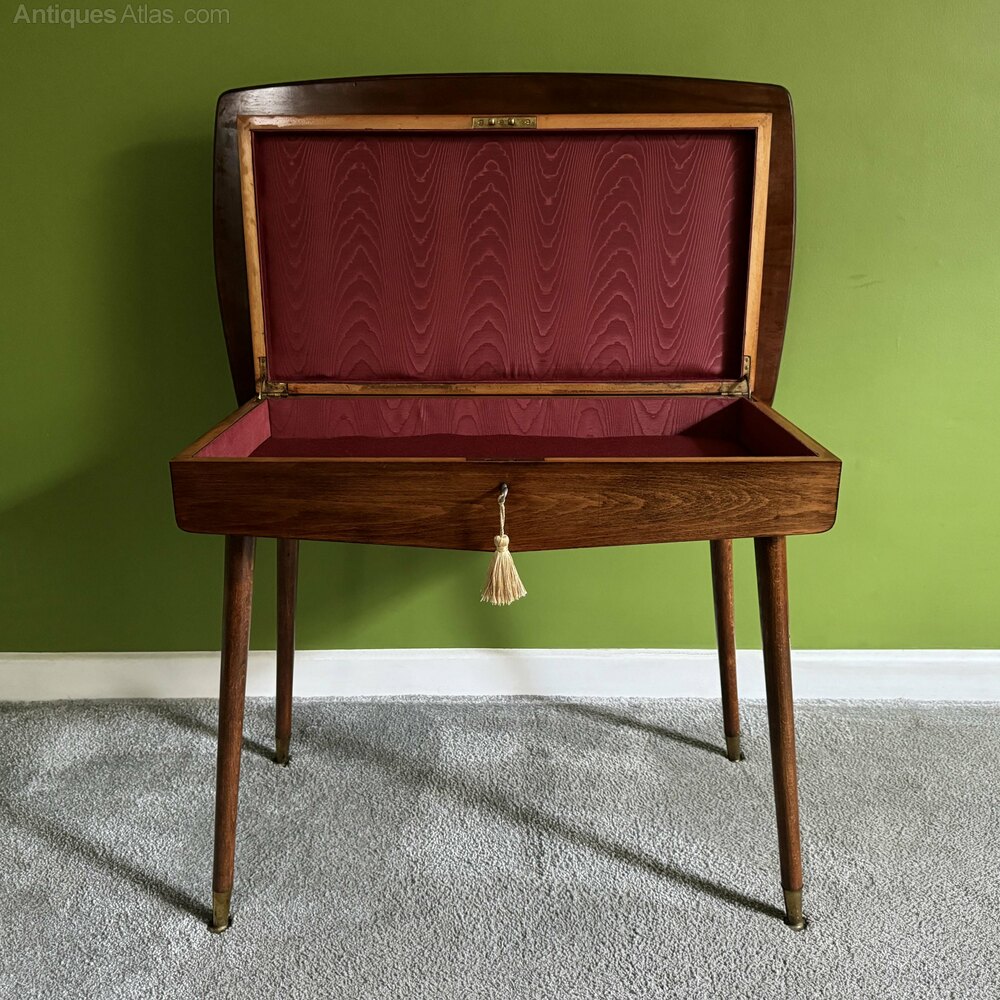 Antiques Atlas Mid Century Vintage Teak Table With Hidden Storage