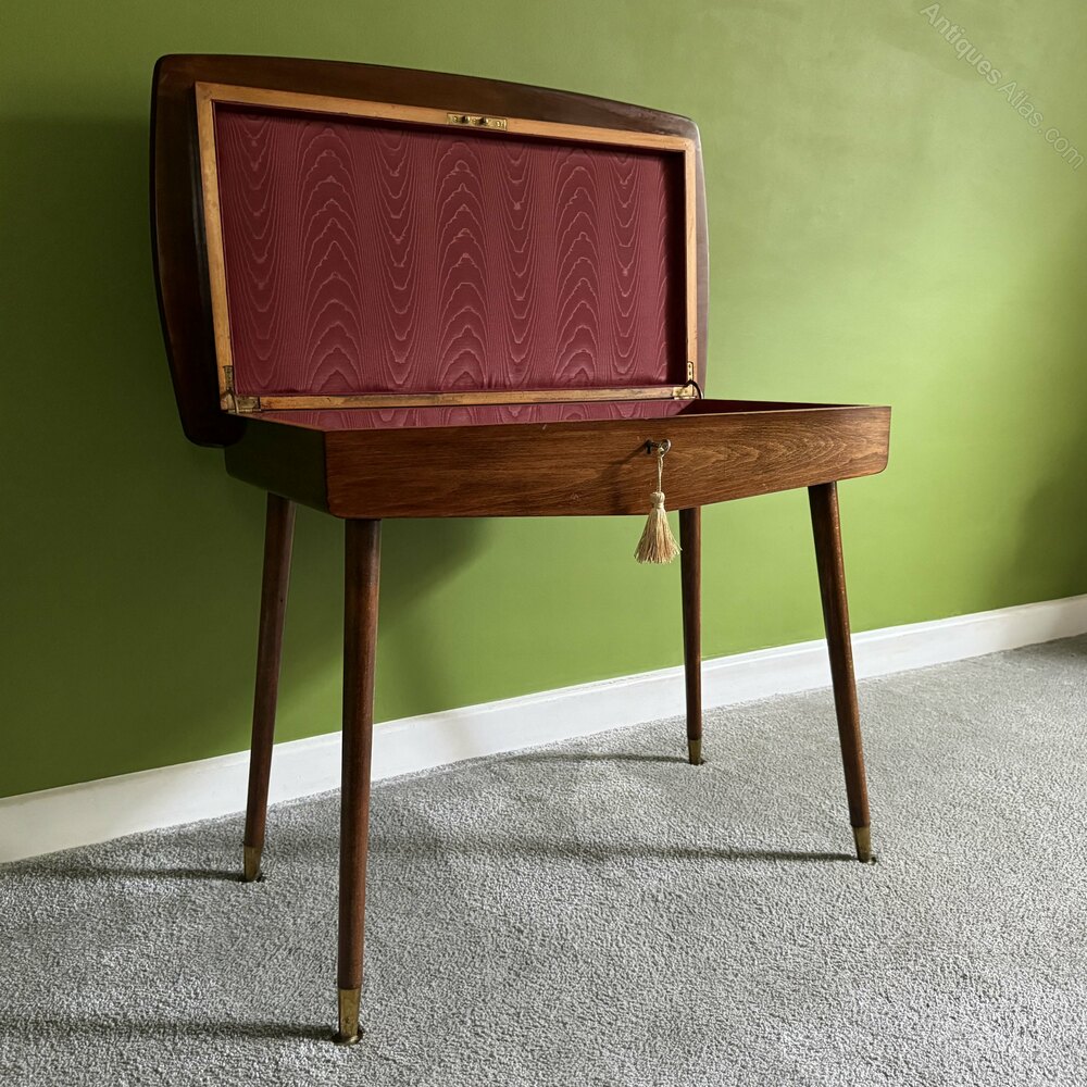 Antiques Atlas Mid Century Vintage Teak Table With Hidden Storage