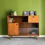 Nathan Teak 1960s Glazed Bookcase / Sideboard 