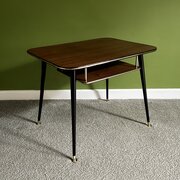 Occasional Table In Teak, Black And Brass, 1950s 