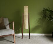 Rocket Lamp In Teak And Cream Spun Fibreglass