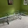 Romeo Rega Italian 1980s Steel Glass Dining Table