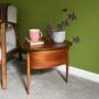 Teak Side Table with Storage / Lidded Sewing Table