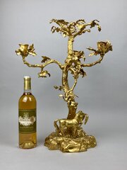 Arabian Stallion Gilt Bronze Candelabra Centrepiece