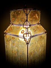 Unusual Mid-Century MCM Brutalist Glass Lantern