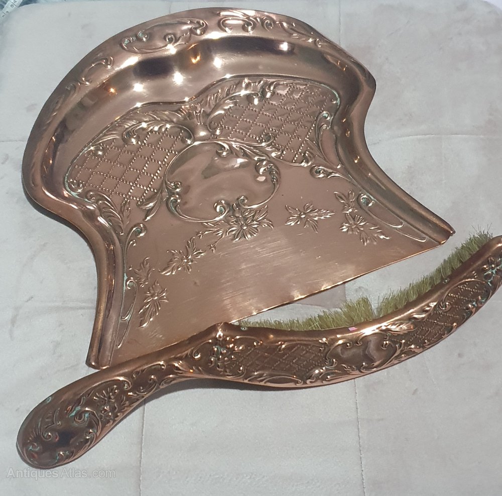 Antiques Atlas Art Nouveau Copper Crumb Tray & Brush
