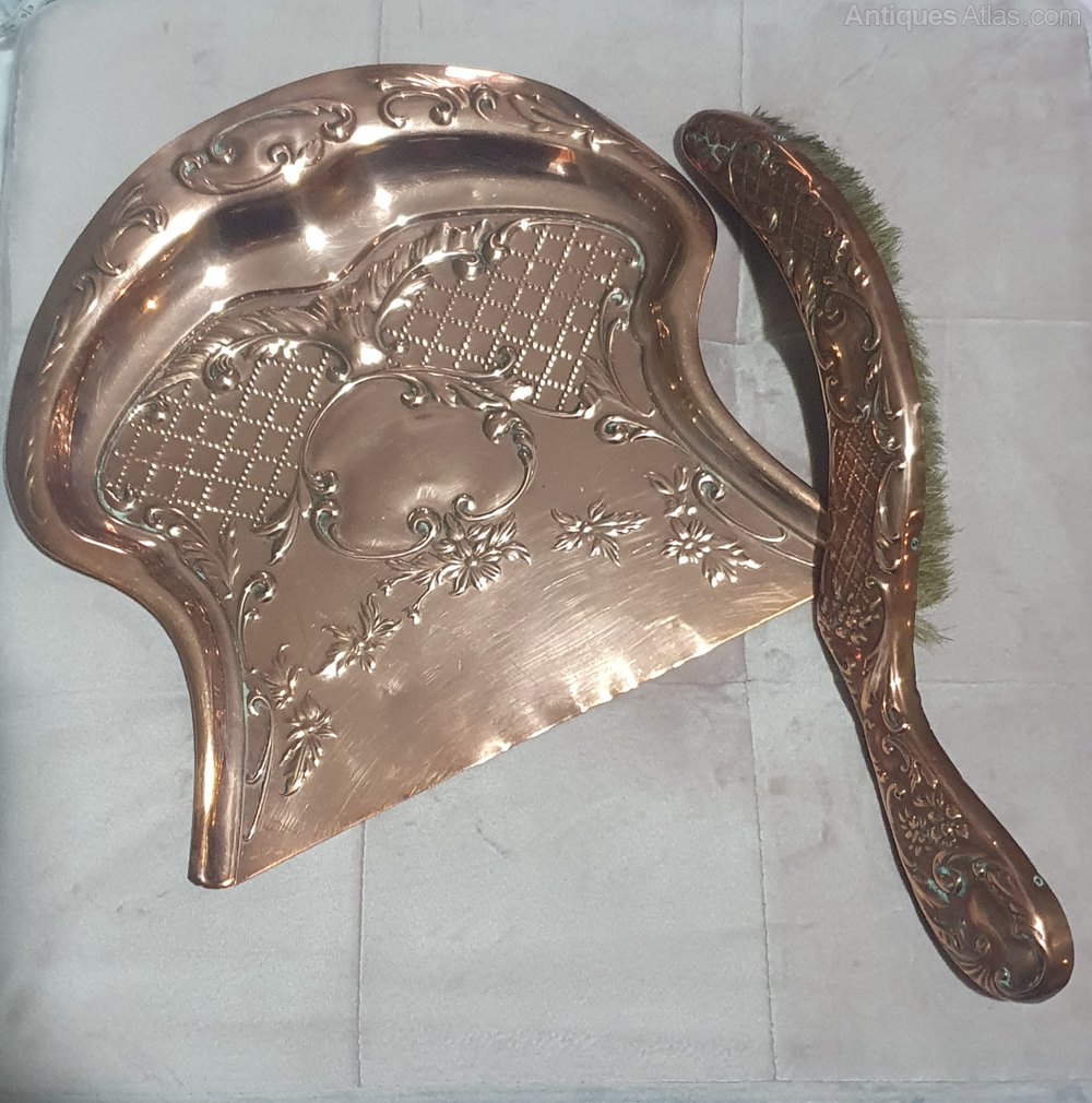 Antiques Atlas Art Nouveau Copper Crumb Tray & Brush