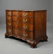 18thc Continental Mahogany Commode Of Oxbow Form