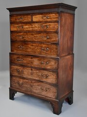 18thc Mahogany Chest On Chest Of Excellent Patina