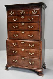 18thc Mahogany Chest On Chest With Superb Patina