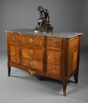 19thc French Louis XVI Style Tulipwood Commode