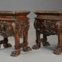 Fine pair of 16thc style Italian walnut stools 