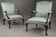 Fine Pair Of Georgian Style Gainsborough Chairs