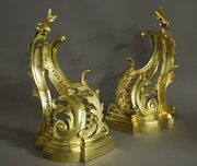 Fine Quality Pair Of French Rococo Style Chenets