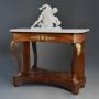 French Charles X mahogany marble top console table