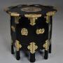 Highly decorative Oriental ebonised & brass table