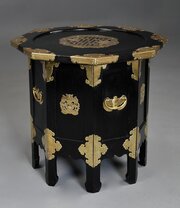 Highly Decorative Oriental Ebonised & Brass Table