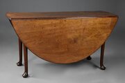 Large 18thc Walnut Drop Leaf Table Of Faded Patina