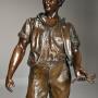 Large 19thc Bronzed Spelter Figure Of Farm Worker