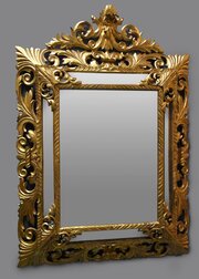Large 19thc Superb Italian Giltwood Cushion Mirror