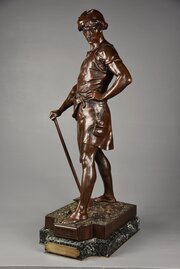 Large French Bronze Pax Et Labor By E Picault