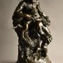 Large mid 19thc French bronze Satyr and faun group