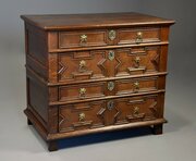 Late 17thc Oak Moulded Front Chest Of Drawers