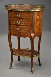 Late 19thc French Marquetry Table En Chiffonnière
