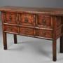 Late 19thc rustic Chinese elm dresser or sideboard