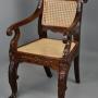 Mid 19thc Anglo Indian carved padouk open armchair