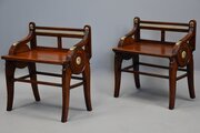 Pair Of 19thc Oak Hall Benches By JAS Shoolbred