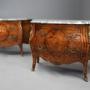 Pair of French highly decorative Kingwood commodes