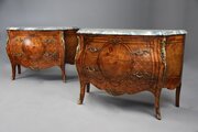 Pair of French highly decorative Kingwood commodes