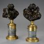 Pair Of Late 19thc Miniature Bronze Figures