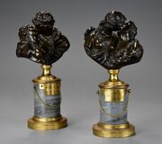 Pair Of Late 19thc Miniature Bronze Figures
