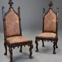 Rare Gothic revival Channel Islands hall chairs