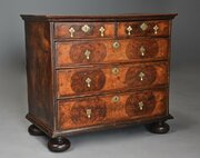 Rare William & Mary Yew & Walnut Chest Of Drawers