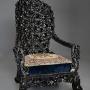 Rare and decorative carved 19thc Indian armchair