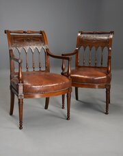 Rare Pair Late 18thc French Directoire Armchairs