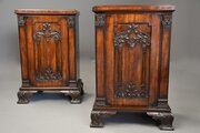 Rare Pair Of 18thc Chippendale Pedestal Cabinets