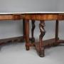 Rare pair of 19thc Italian walnut console tables