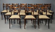 Set Of 13 Regency Simulated Rosewood Dining Chairs