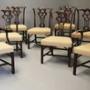 Set of eight 19thc Chippendale style dining chairs