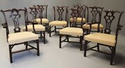 Set of eight 19thc Chippendale style dining chairs