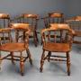 Six mid 19thc smokers bow Windsor chairs