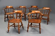 Six Mid 19thc Smokers Bow Windsor Chairs