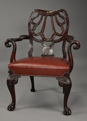 Superb 19thc Giles Grendey Style Mahogany Armchair