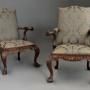 Superb pair of George II style Gainsborough chairs