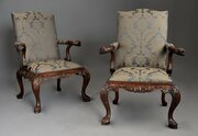 Superb Pair Of George II Style Gainsborough Chairs