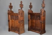 Superb Pair Of Gothic Style Oak Choir Stall Fronts
